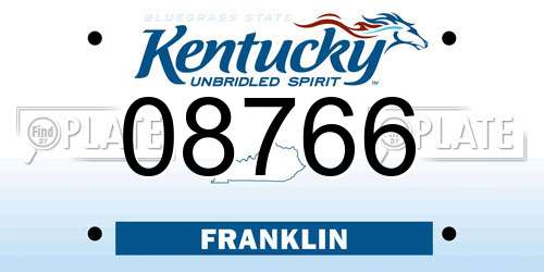 08766 Kentucky License Plate