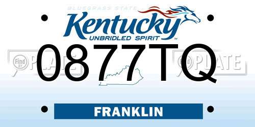 0877TQ Kentucky License Plate