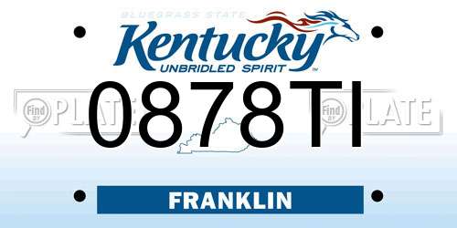 0878TI Kentucky License Plate