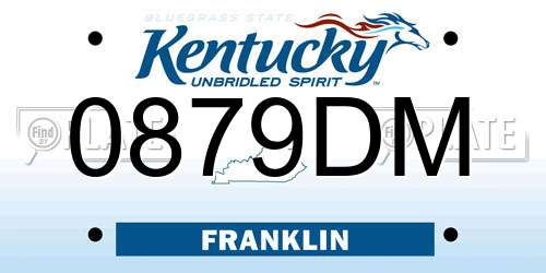 0879DM Kentucky License Plate