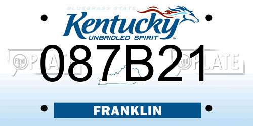 087B21 Kentucky License Plate
