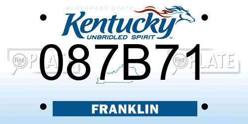 087B71 Kentucky License Plate