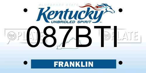087BTI Kentucky License Plate