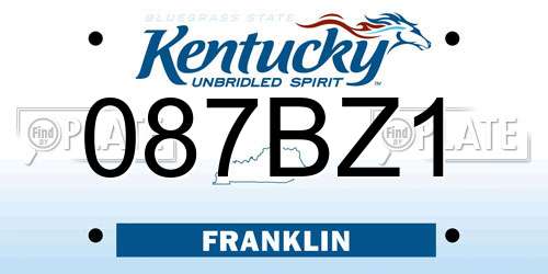087BZ1 Kentucky License Plate