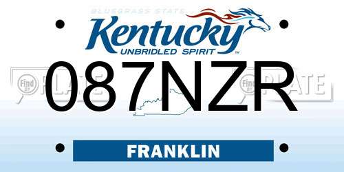 087NZR Kentucky License Plate
