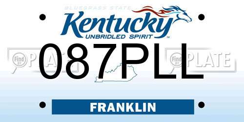 087PLL Kentucky License Plate