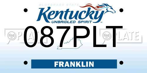087PLT Kentucky License Plate