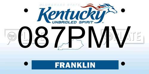 087PMV Kentucky License Plate