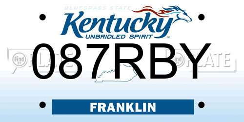 087RBY Kentucky License Plate