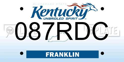 087RDC Kentucky License Plate