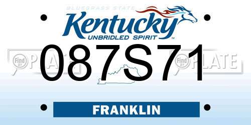 087S71 Kentucky License Plate