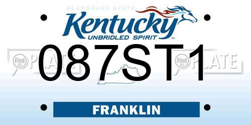 087ST1 Kentucky License Plate