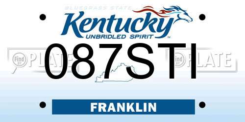 087STI Kentucky License Plate