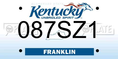 087SZ1 Kentucky License Plate
