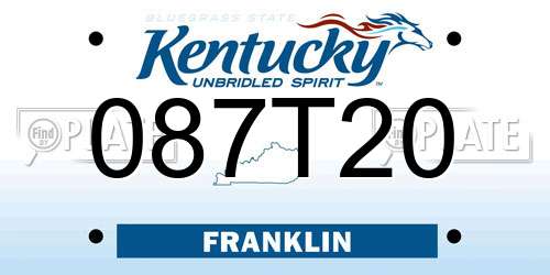 087T20 Kentucky License Plate