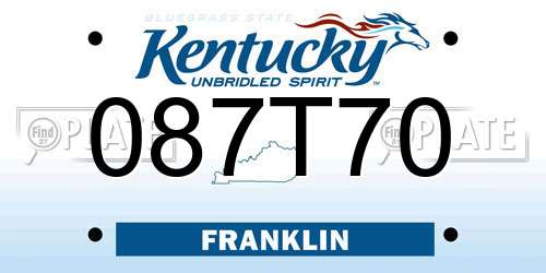 087T70 Kentucky License Plate