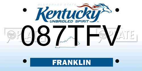 087TFV Kentucky License Plate
