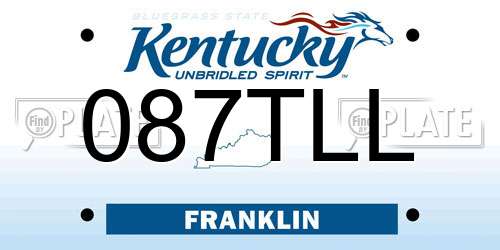087TLL Kentucky License Plate
