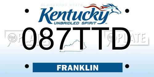 087TTD Kentucky License Plate