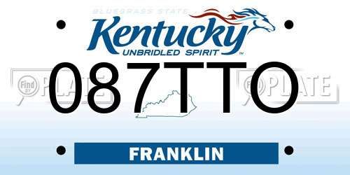 087TTO Kentucky License Plate