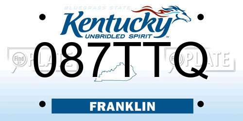 087TTQ Kentucky License Plate