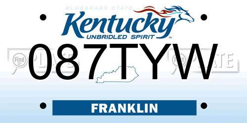 087TYW Kentucky License Plate