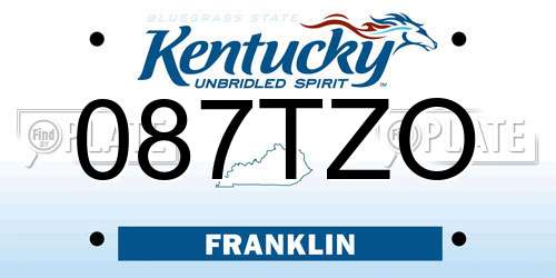 087TZO Kentucky License Plate