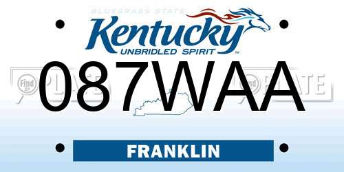 087WAA Kentucky License Plate