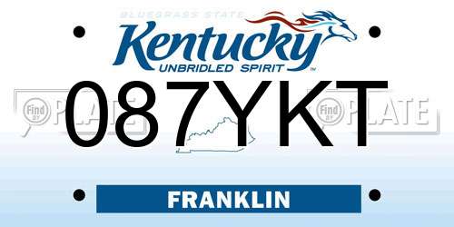 087YKT Kentucky License Plate