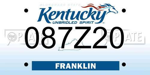 087Z20 Kentucky License Plate