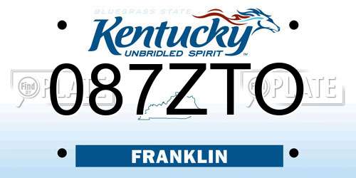 087ZTO Kentucky License Plate