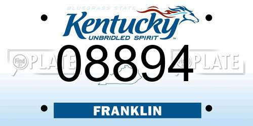 08894 Kentucky License Plate