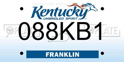 088KB1 Kentucky License Plate