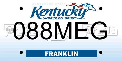 088MEG Kentucky License Plate
