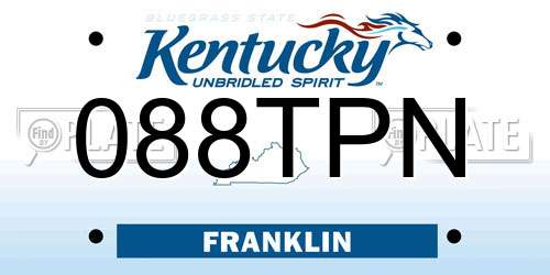088TPN Kentucky License Plate