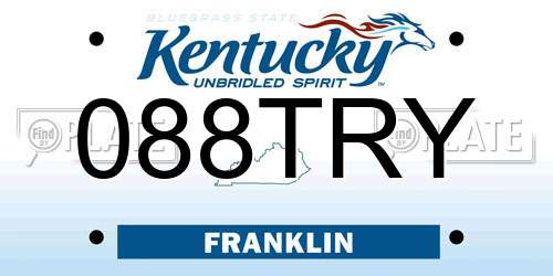088TRY Kentucky License Plate