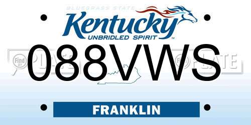 088VWS Kentucky License Plate