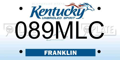 089MLC Kentucky License Plate