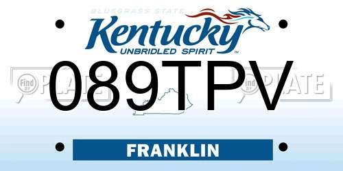089TPV Kentucky License Plate