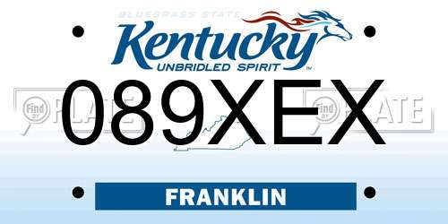 089XEX Kentucky License Plate