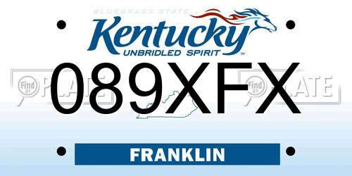 089XFX Kentucky License Plate