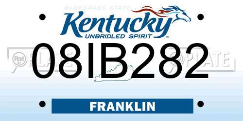 08IB282 Kentucky License Plate