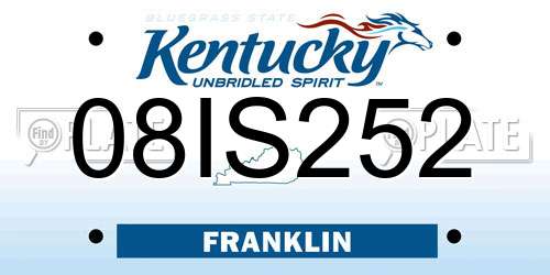 08IS252 Kentucky License Plate