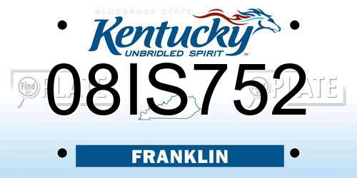 08IS752 Kentucky License Plate