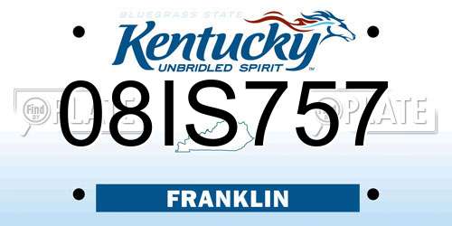 08IS757 Kentucky License Plate