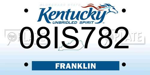 08IS782 Kentucky License Plate