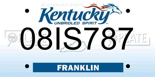 08IS787 Kentucky License Plate