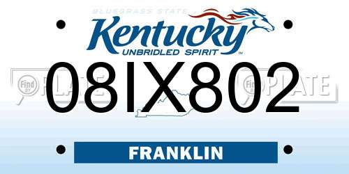 08IX802 Kentucky License Plate