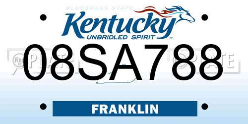 08SA788 Kentucky License Plate
