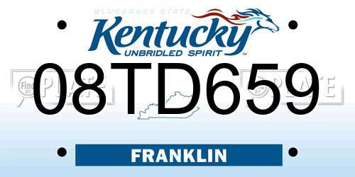 08TD659 Kentucky License Plate